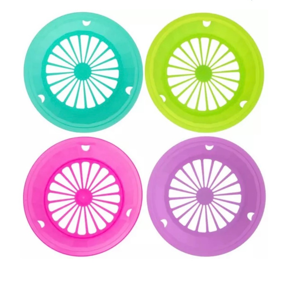 Vibrant Pink and Purple Green and Blue Basket Set and Paper Plate Holders
